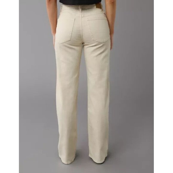 American Eagle Stovepipe Size 16 Ivory Ecru Denim Stretch High-Waisted Jeans - Picture 2 of 16